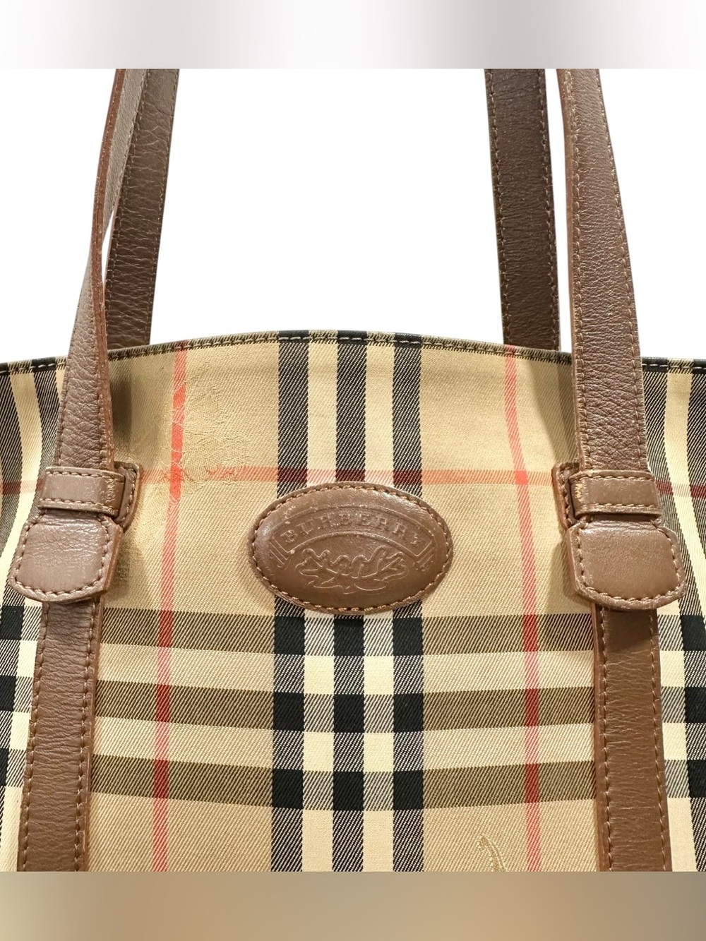 Burberry Nova Check & Brown Leather Large Tote Bag - Picture 5 of 16